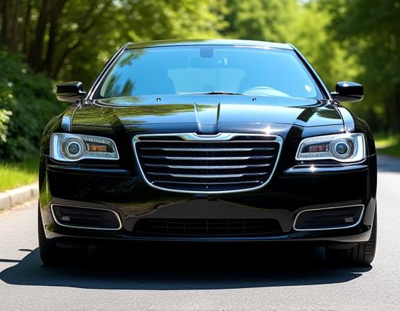 The same black sedan, now perfectly clean and shiny